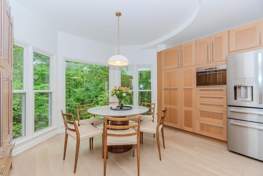 Breakfast nook with garden views
