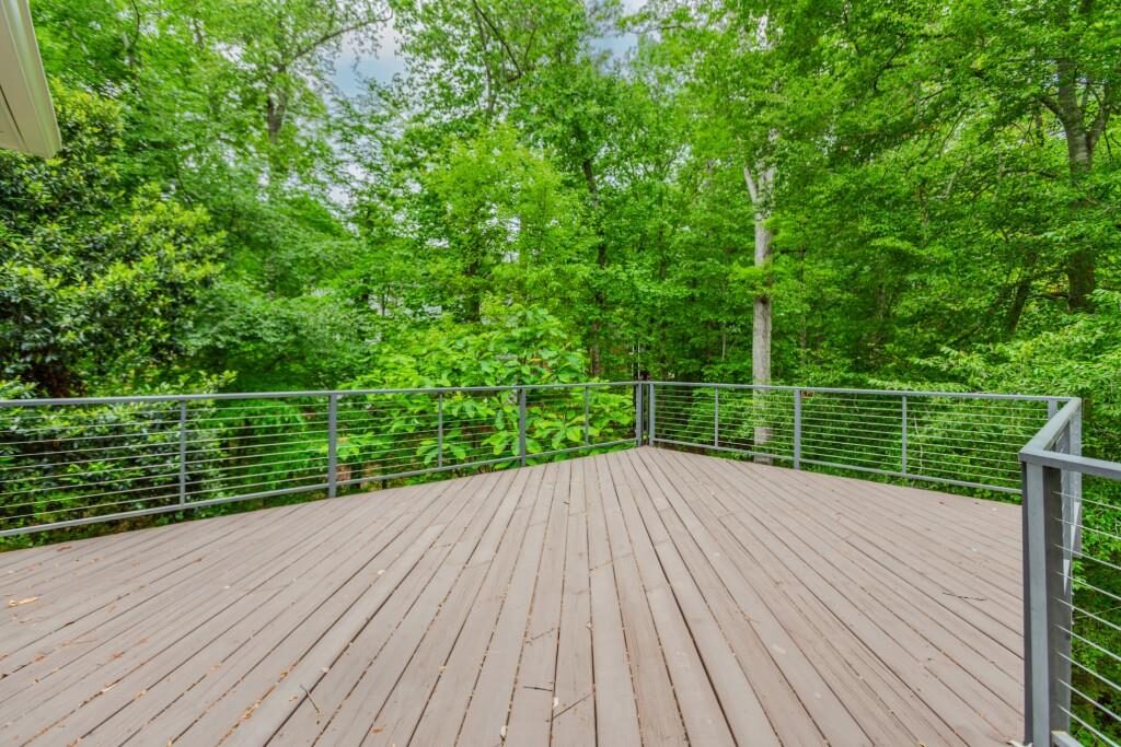 Deck surrounded by trees