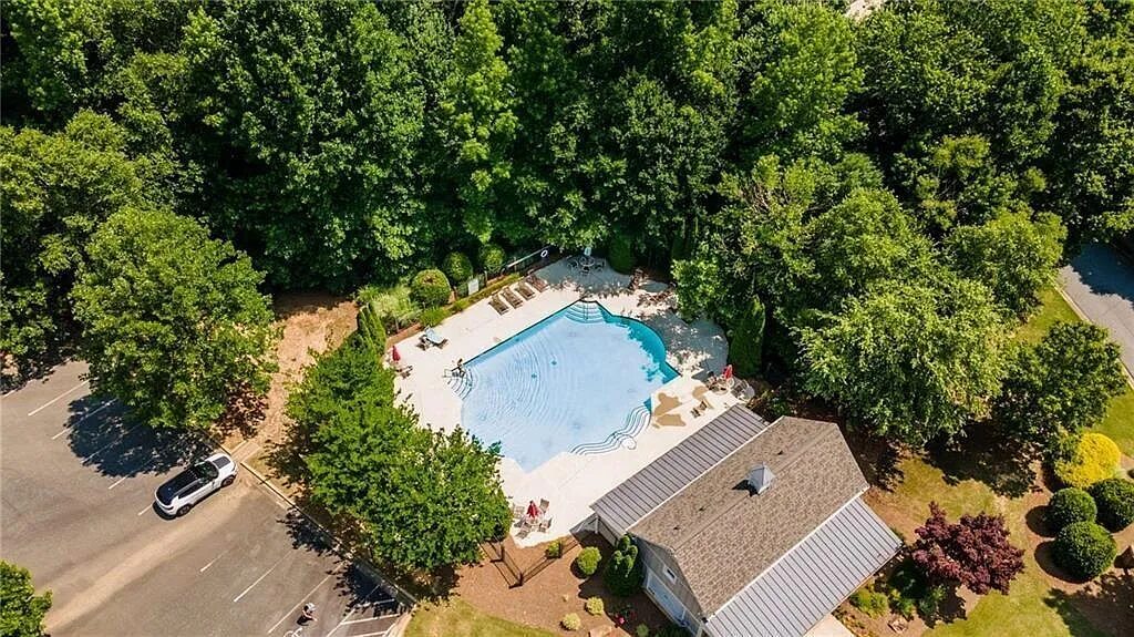 Community pool from above