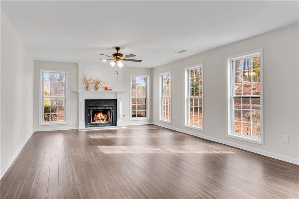 Family room with fireplace
