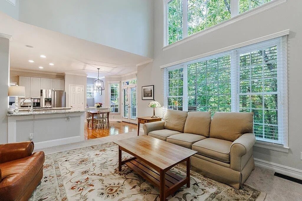 Family room open to the kitchen