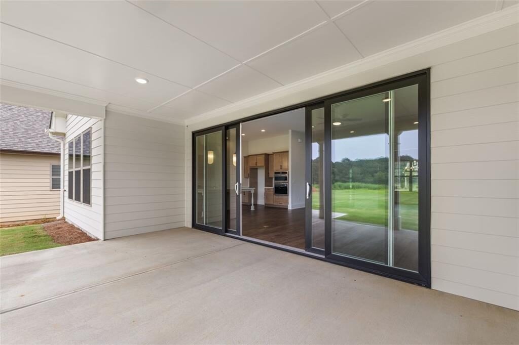 Sliding doors to the covered porch