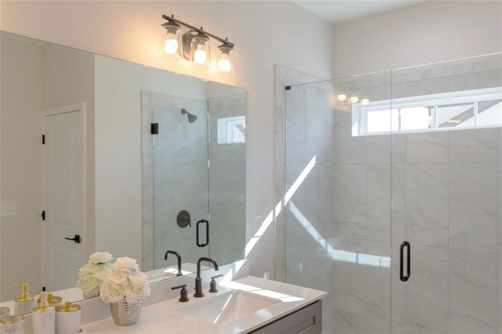 Bathroom with glass shower