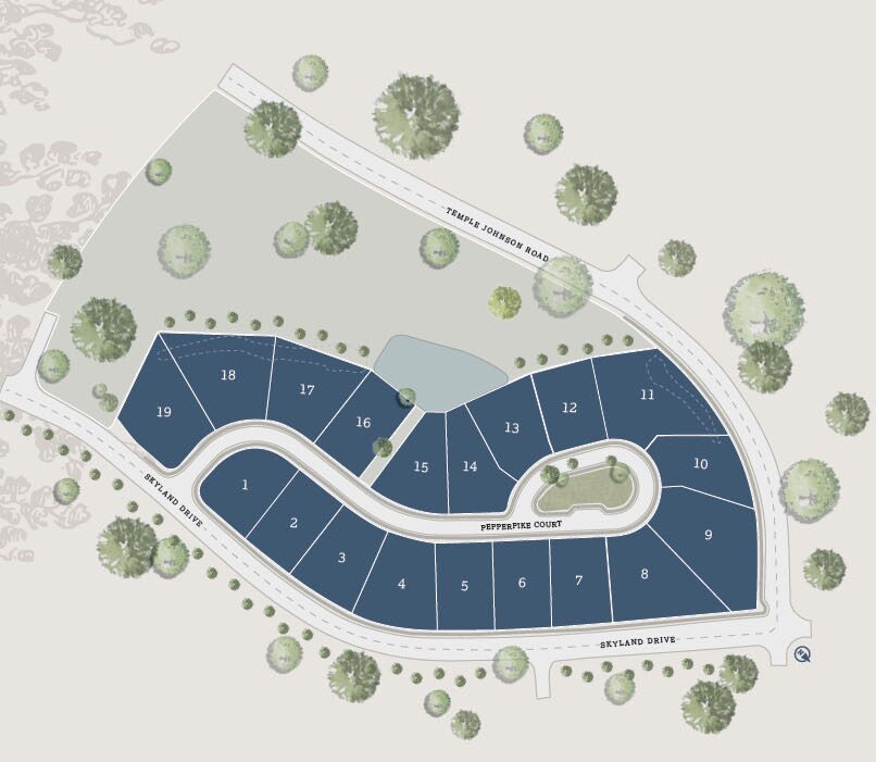 Pepperpike Court site plan: 19 homesites